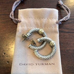 David Yurman Silver/Gold Cable Earrings